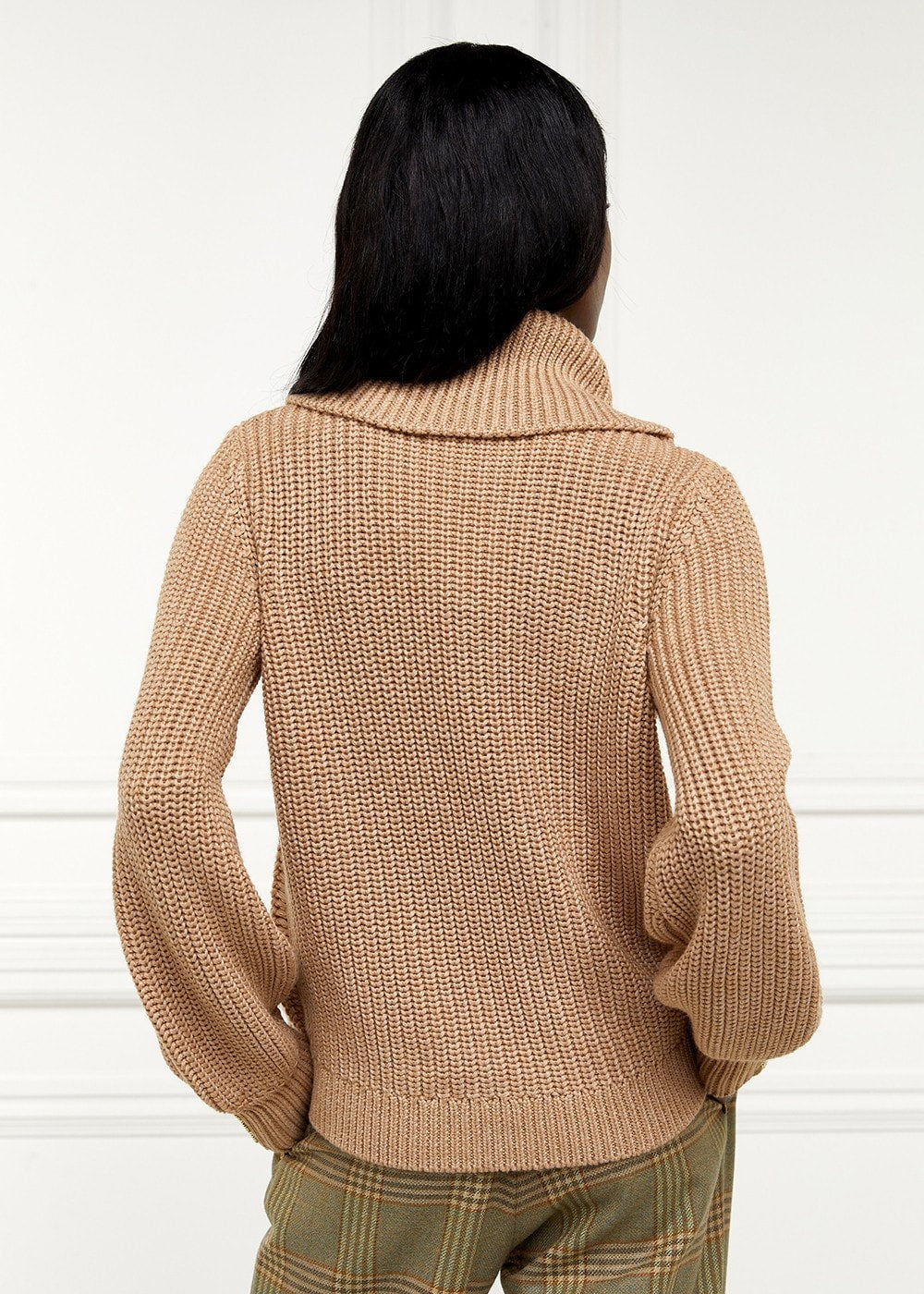 Corded Roll Neck Knit AW24 - Camel - 2