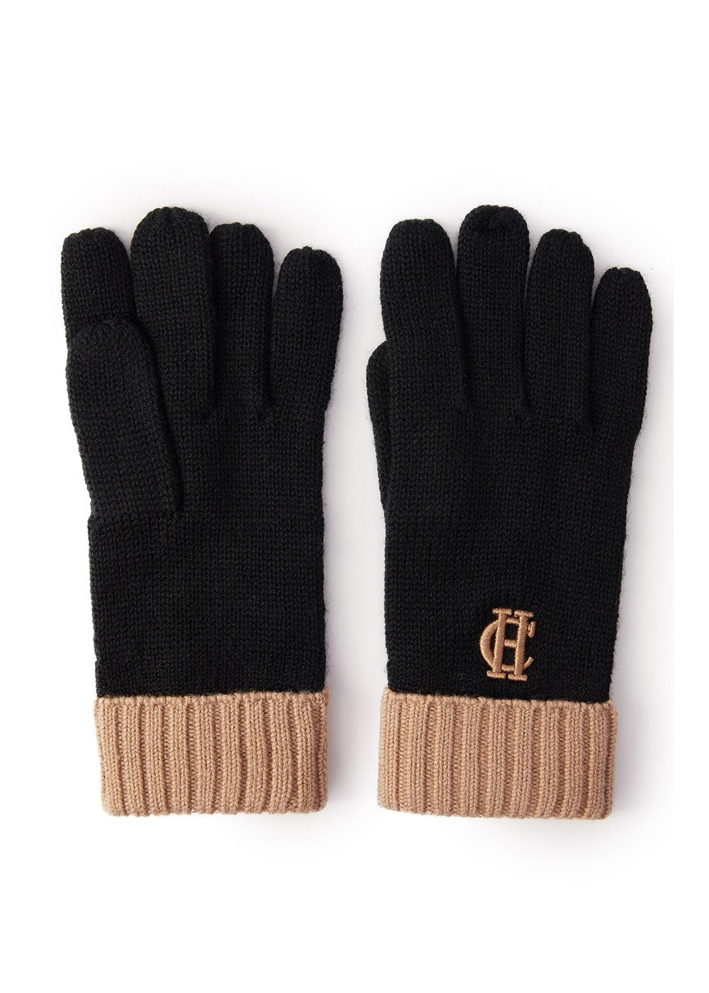 Chelsea Logo Knitted Gloves - Tan Black - 1