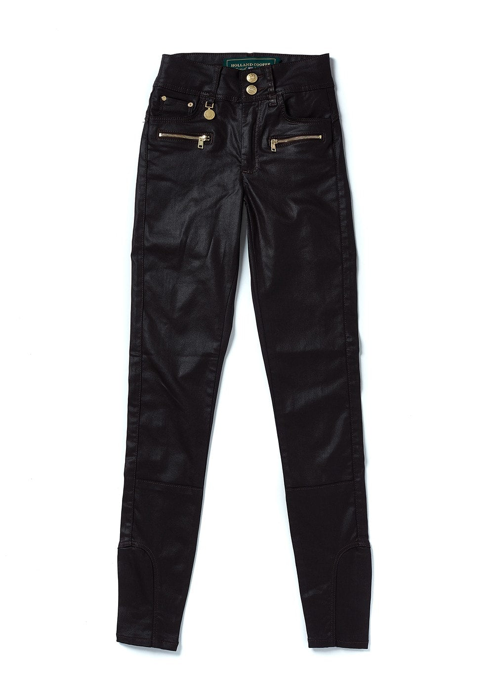 Coated Jodhpur Jeans - Black - 7