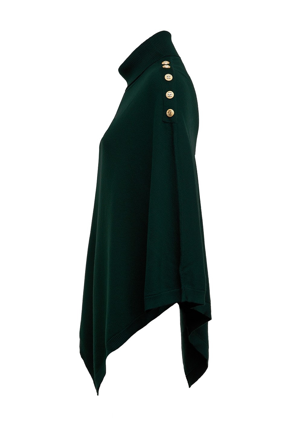 Roll Neck Cape AW24 - Deep Emerald - 7