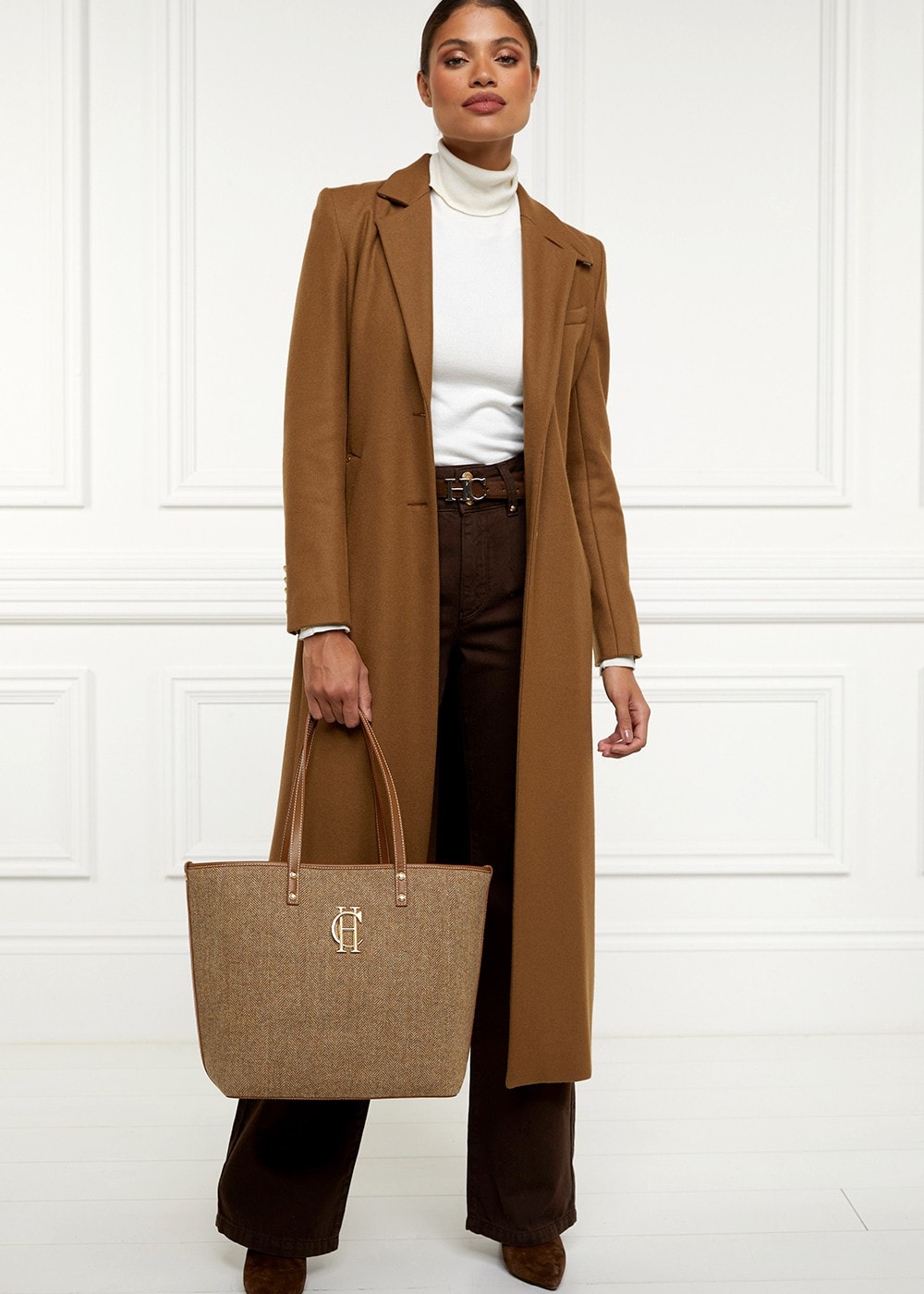 Kensington Tote Bag AW24 - Tan Herringbone - 6