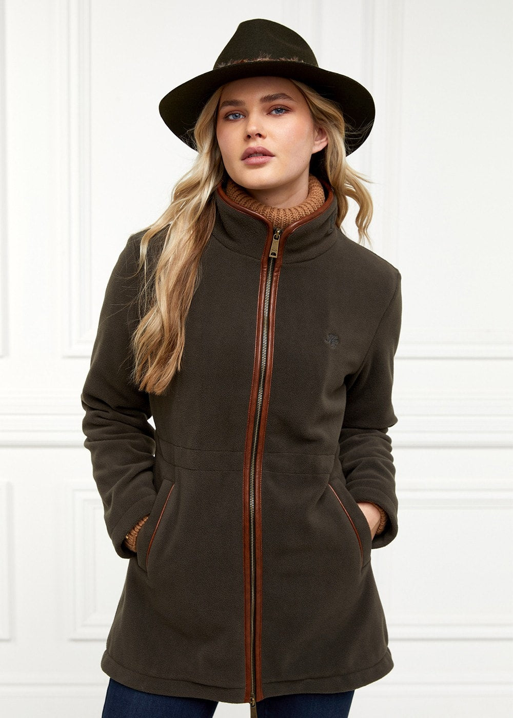 Country Longline Fleece Jacket AW24 - Khaki - 1