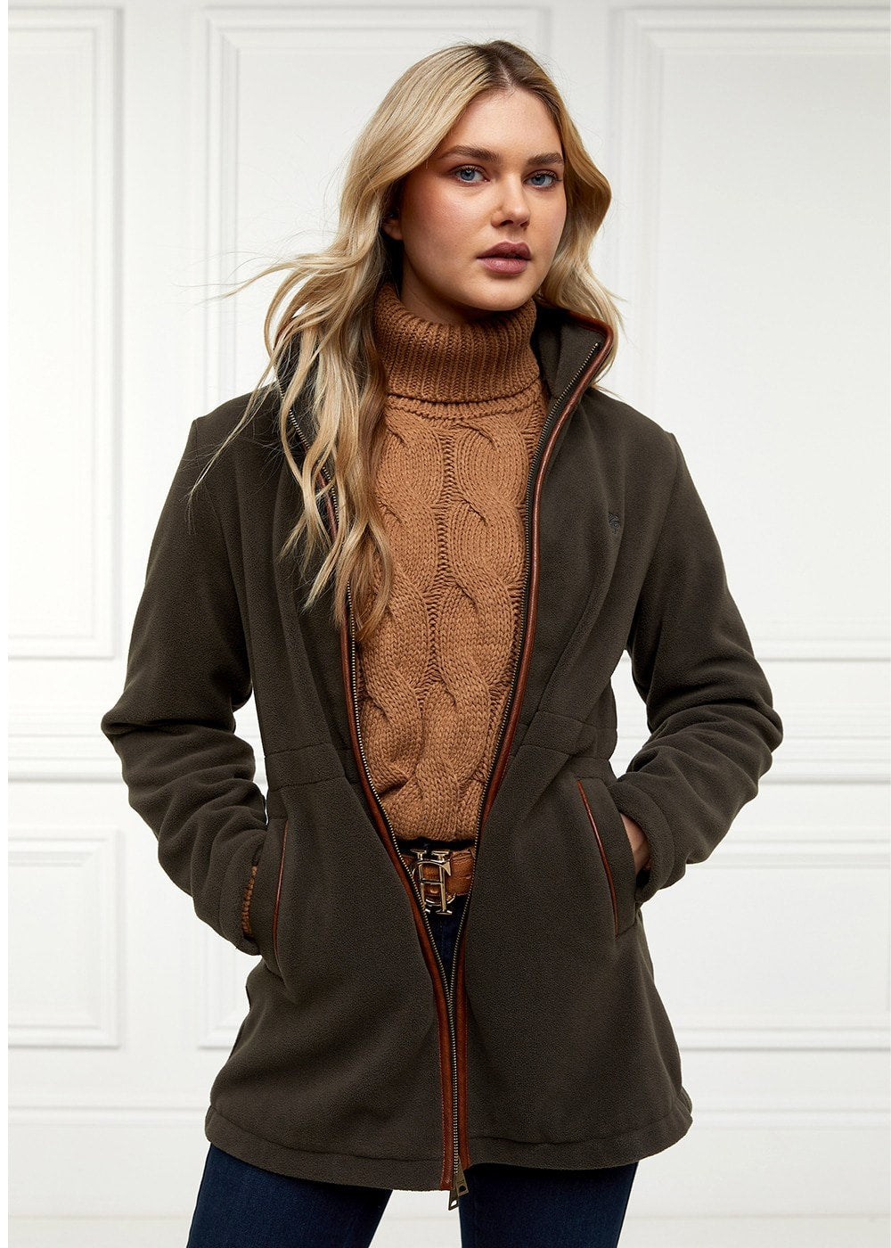 Country Longline Fleece Jacket AW24 - Khaki - 2