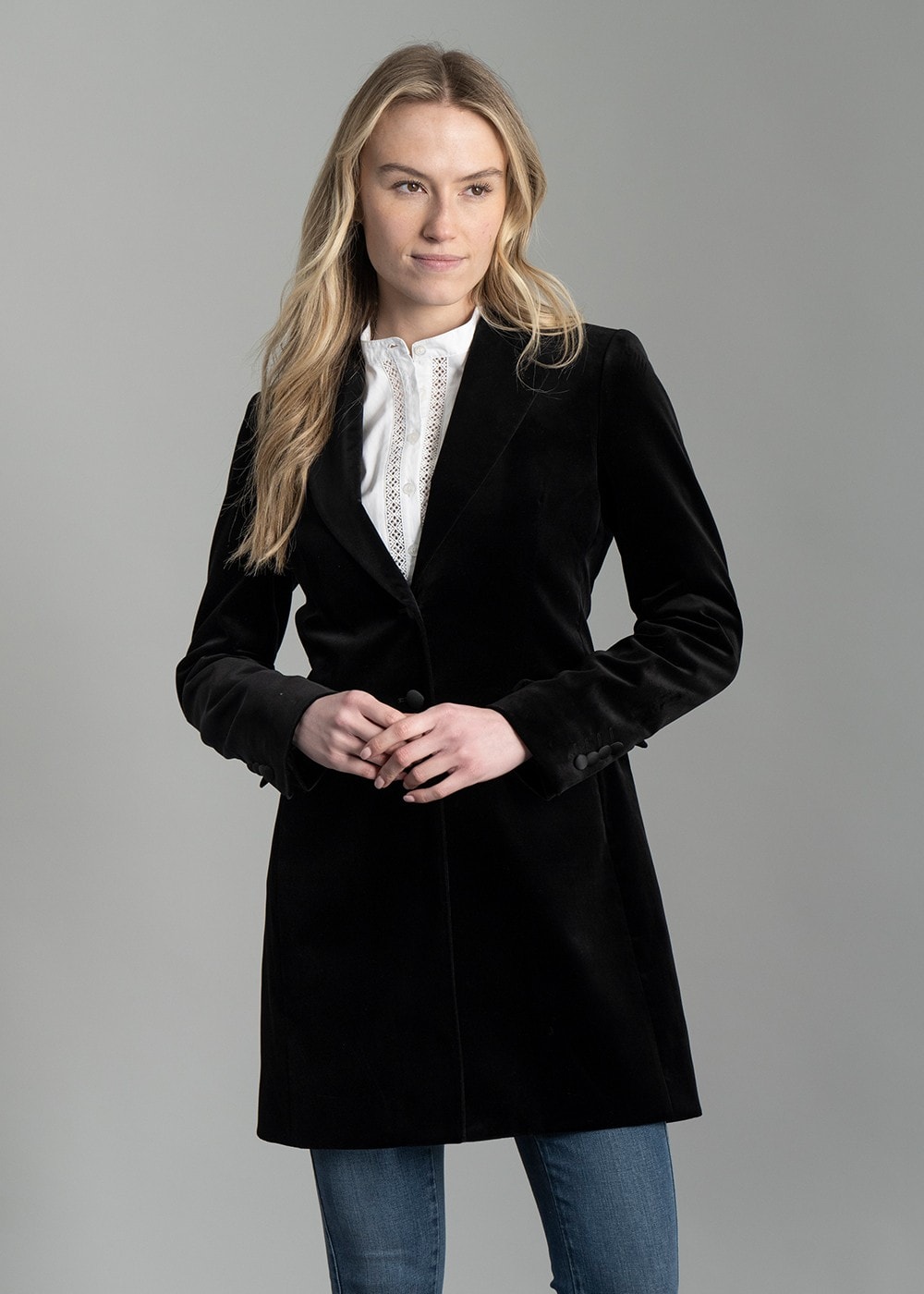 Vivien Velvet Coat - Black - 6