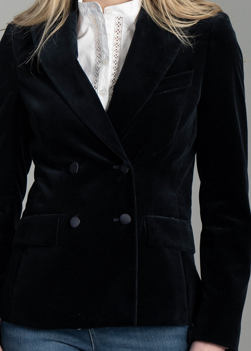 Vivien Velvet Jacket - Navy - 6