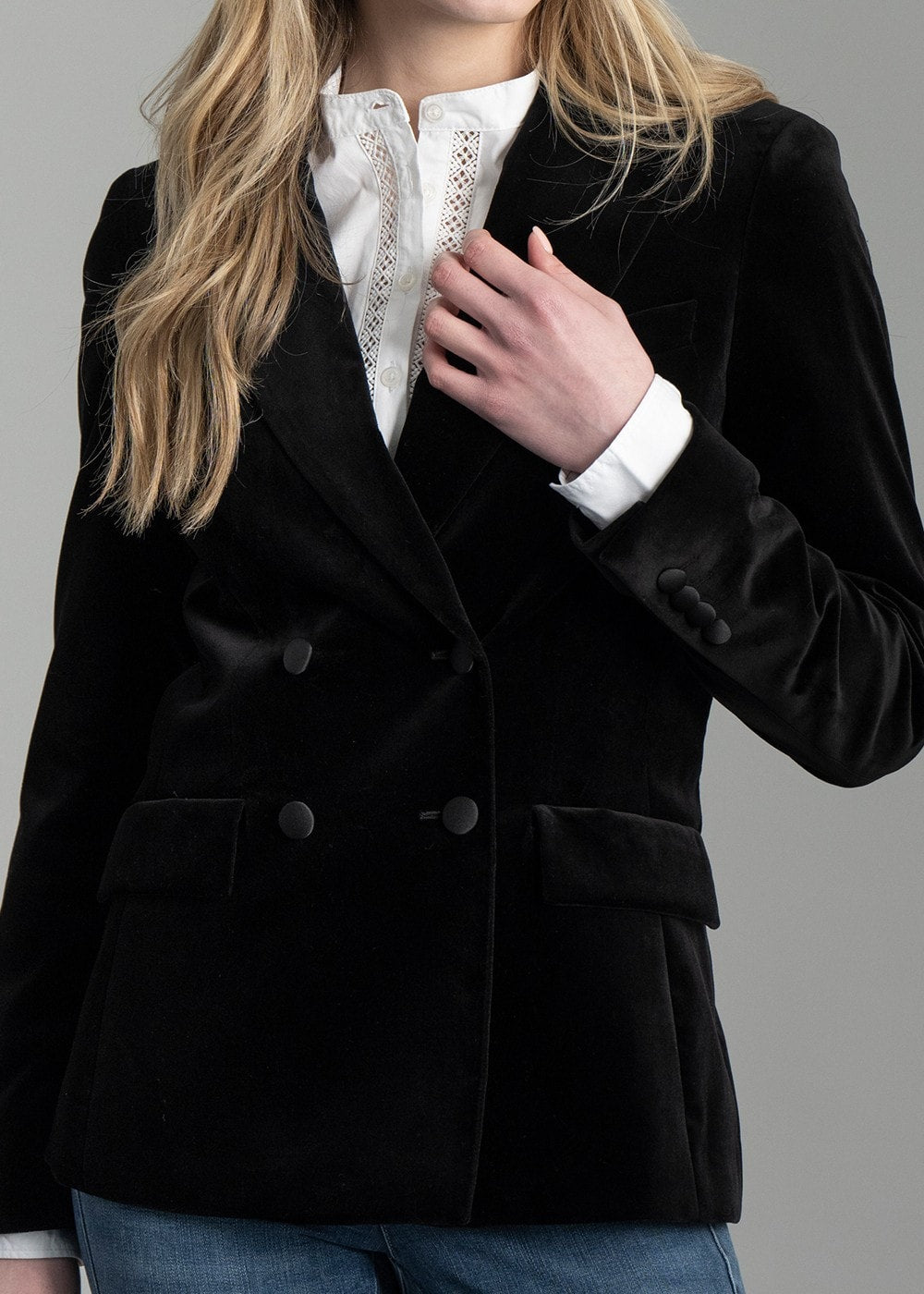 Vivien Velvet Jacket - Black - 5