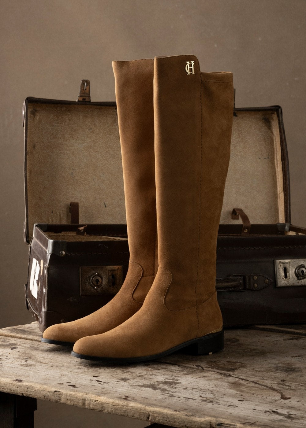 Albany Knee Boots - Tan Suede - 9