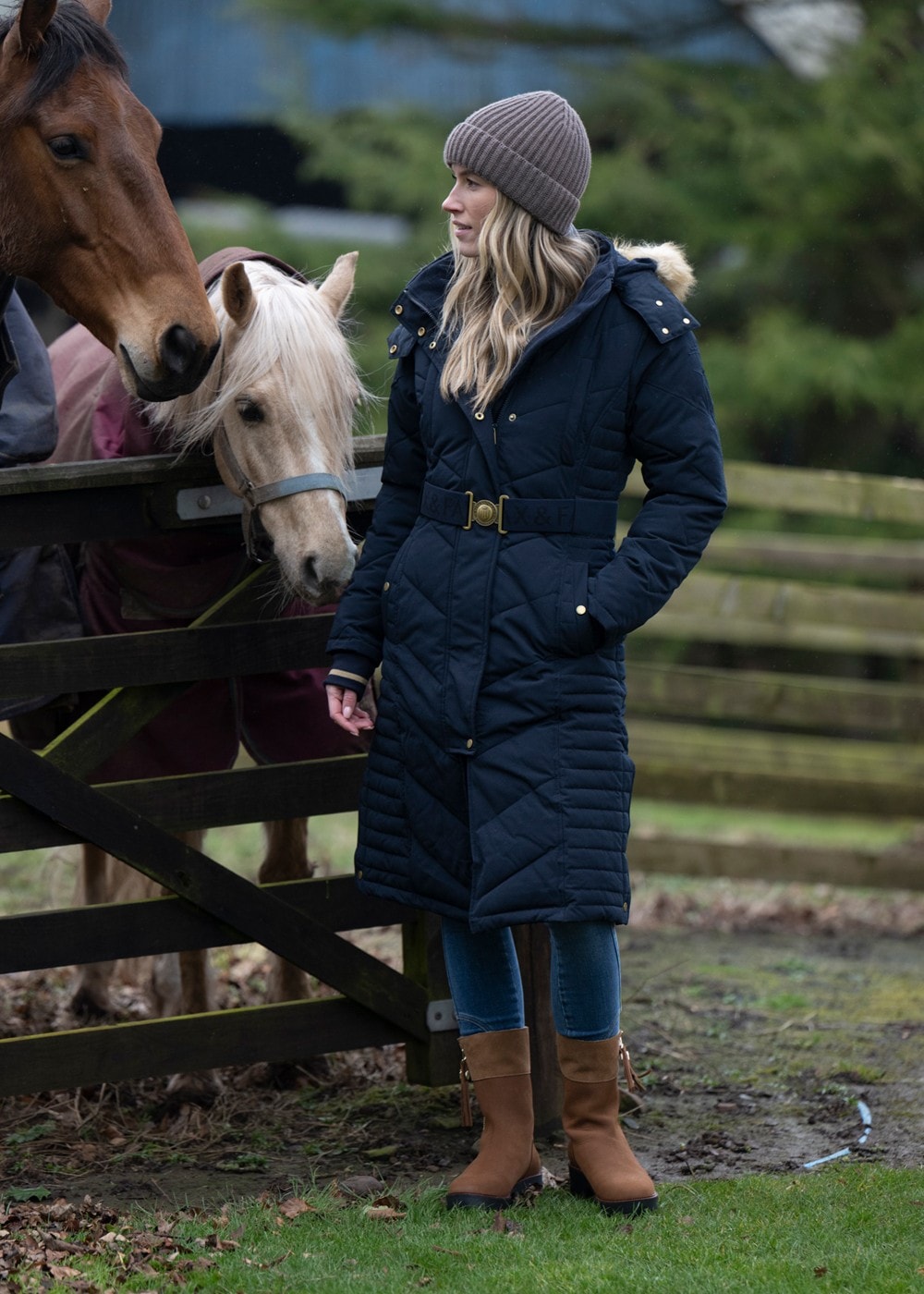 Charlotte Padded Longline Coat AW24 - Navy Blue - 2