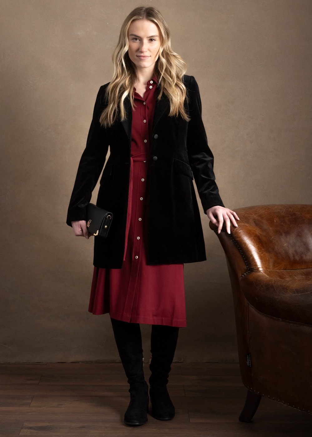 Vivien Velvet Coat - Black - 2