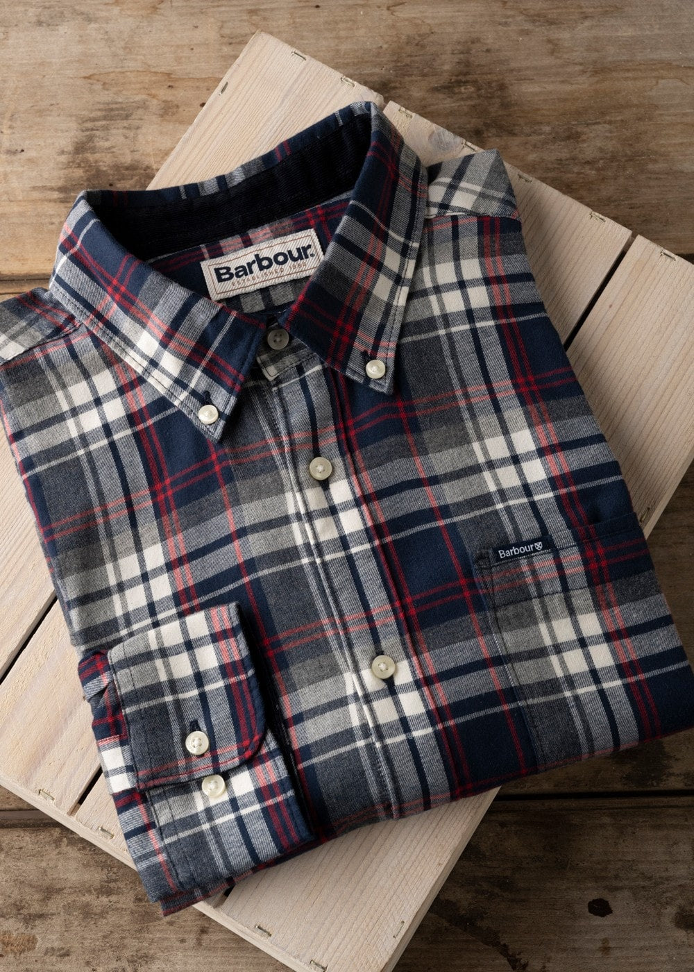 Crossfell Tailored Checked Shirt - Navy - 11