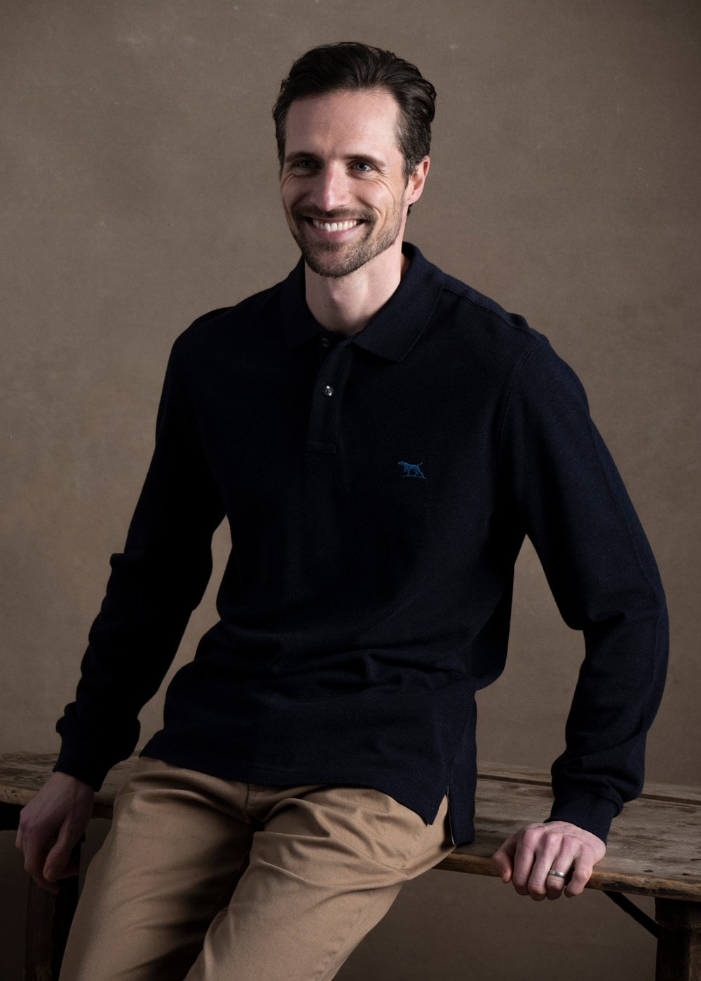 Gunn Long Sleeved Polo - Navy - 8