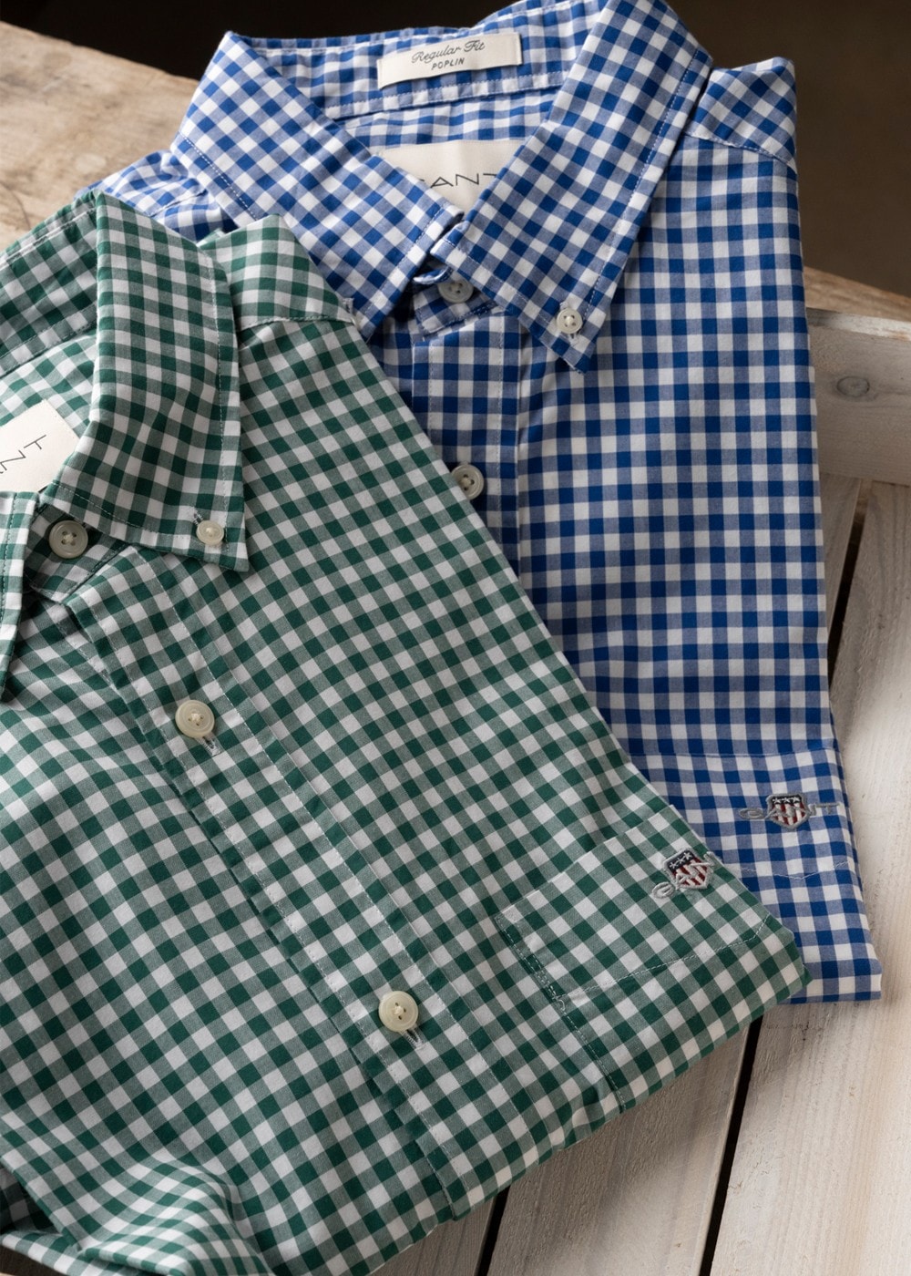 Poplin Gingham Shirt - College Blue - 5