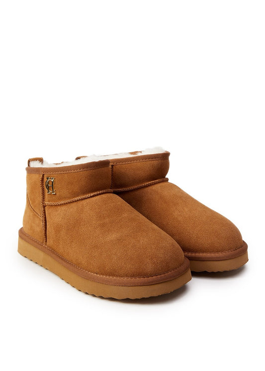 Ultra Mini Shearling Boots - Tan - 1