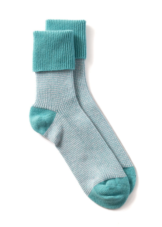 Briar Stripey Cashmere Socks AW23 - Esmerelda and Peony - 1