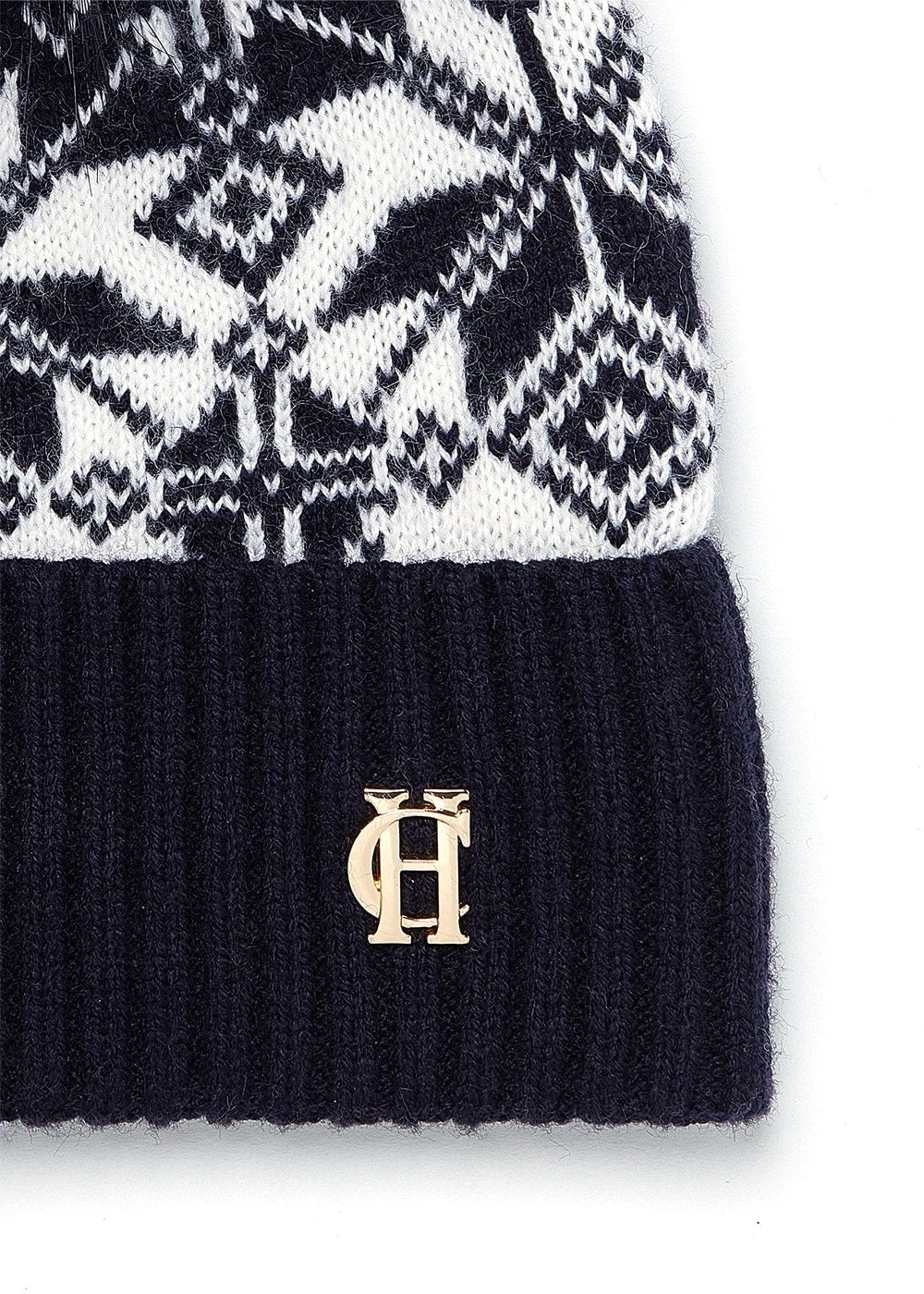 Beatrice Bobble Hat - Ink Navy Cream - 3