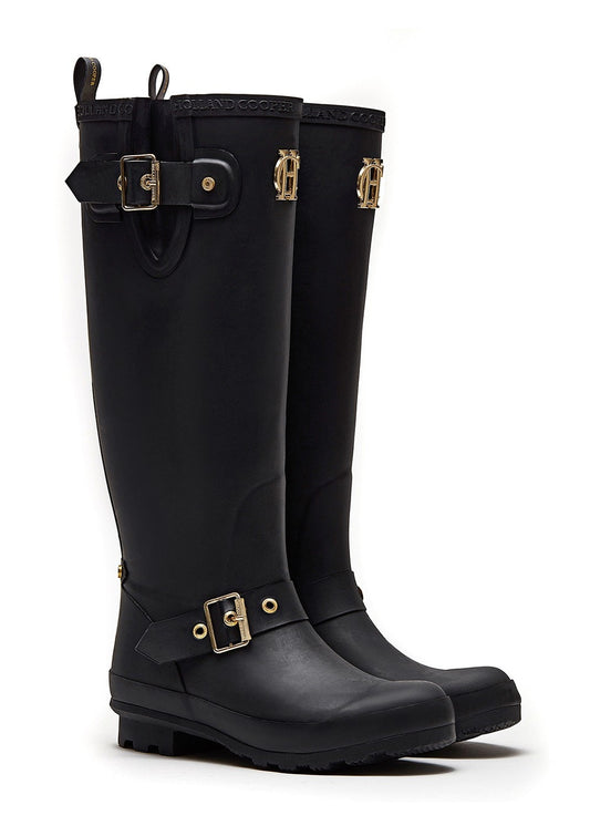 Sherpa Lined Regency Wellingtons - Matt Black - 1