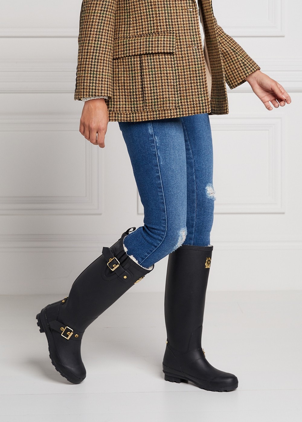 Sherpa Lined Regency Wellingtons - Matt Black - 2