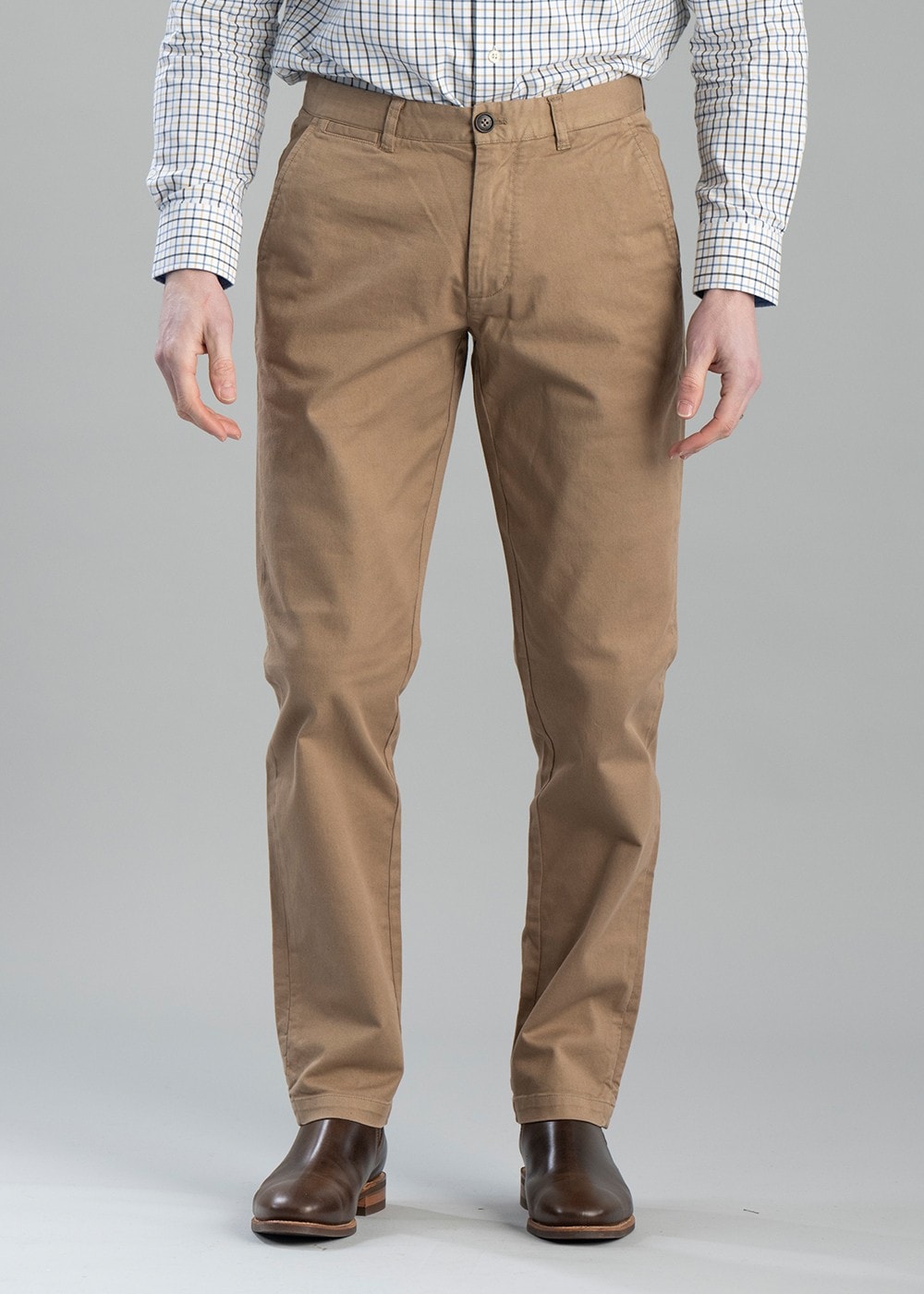 Washed Stretch Twill Trousers - Stone - 1