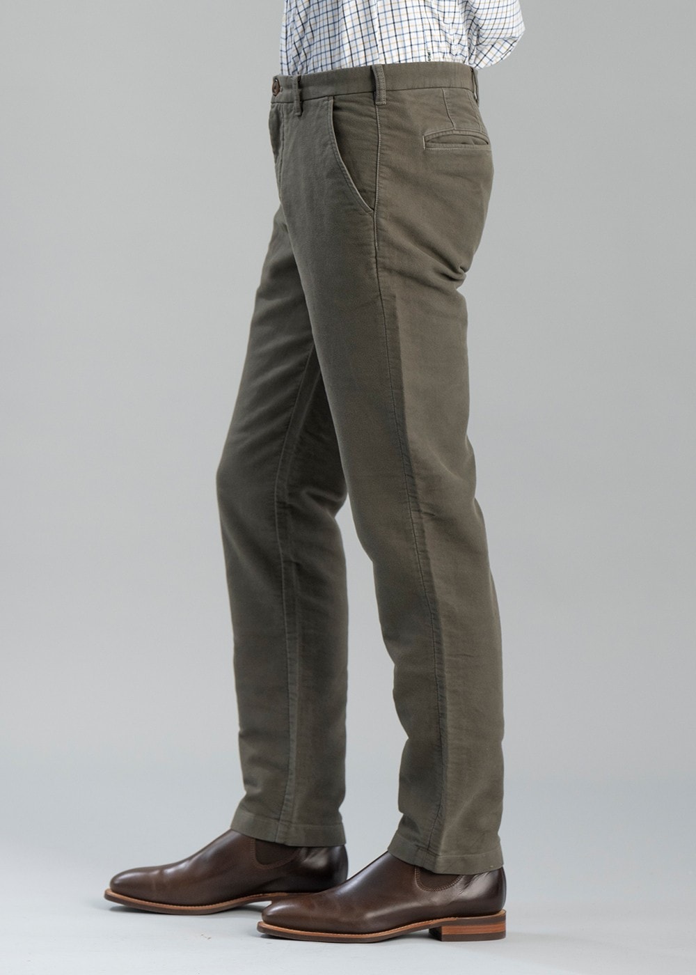 Moleskin Trousers - Dark Olive - 3