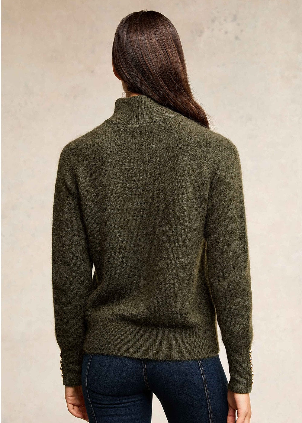 Tori Half Zip Knit AW24 - Forest Green - 2