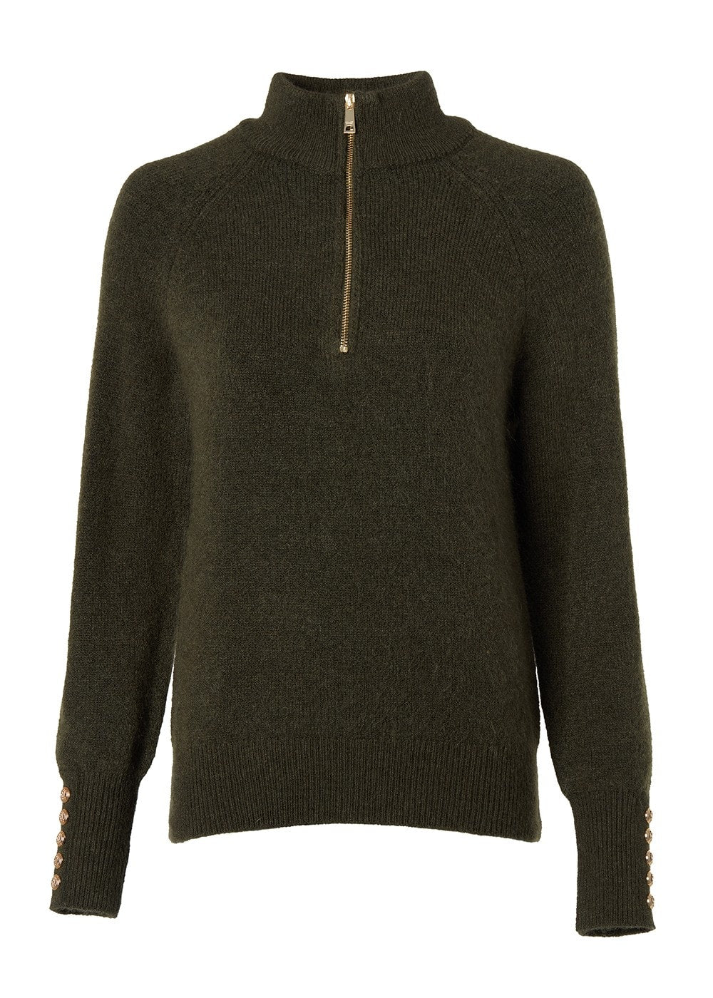 Tori Half Zip Knit AW24 - Forest Green - 8