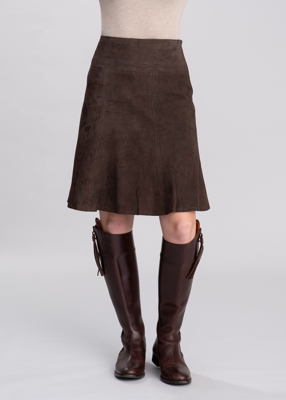 Babette Suede Skirt - Brown - 1