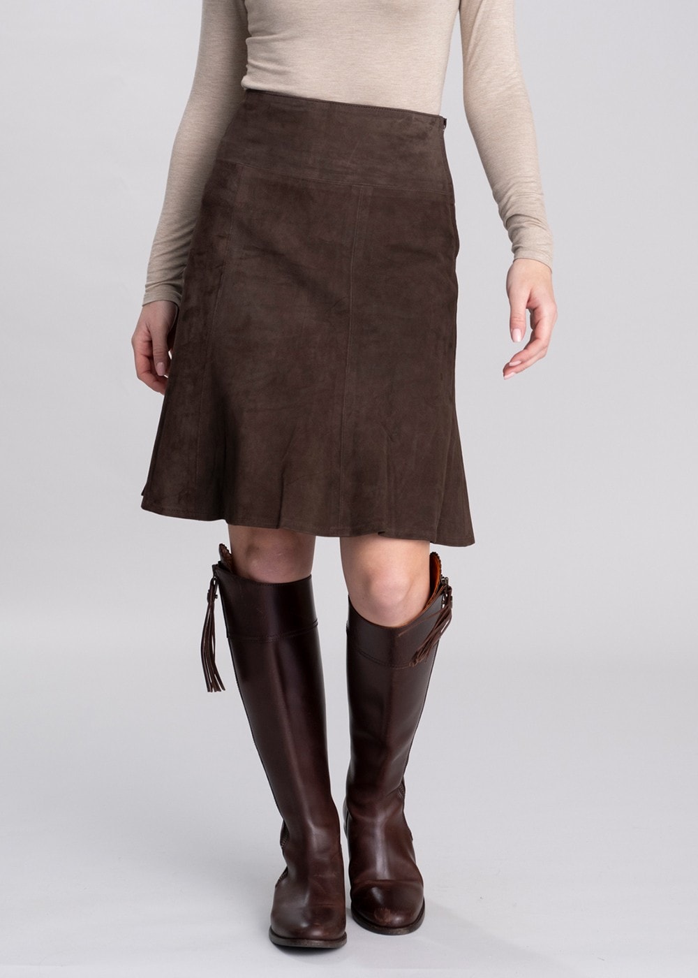 Babette Suede Skirt - Brown - 4