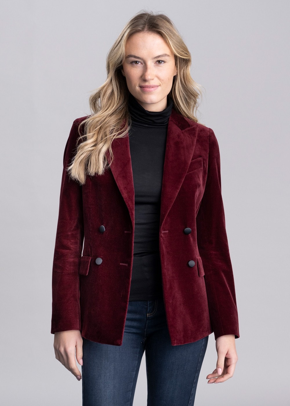 Vivien Velvet Jacket - Burgundy - 2