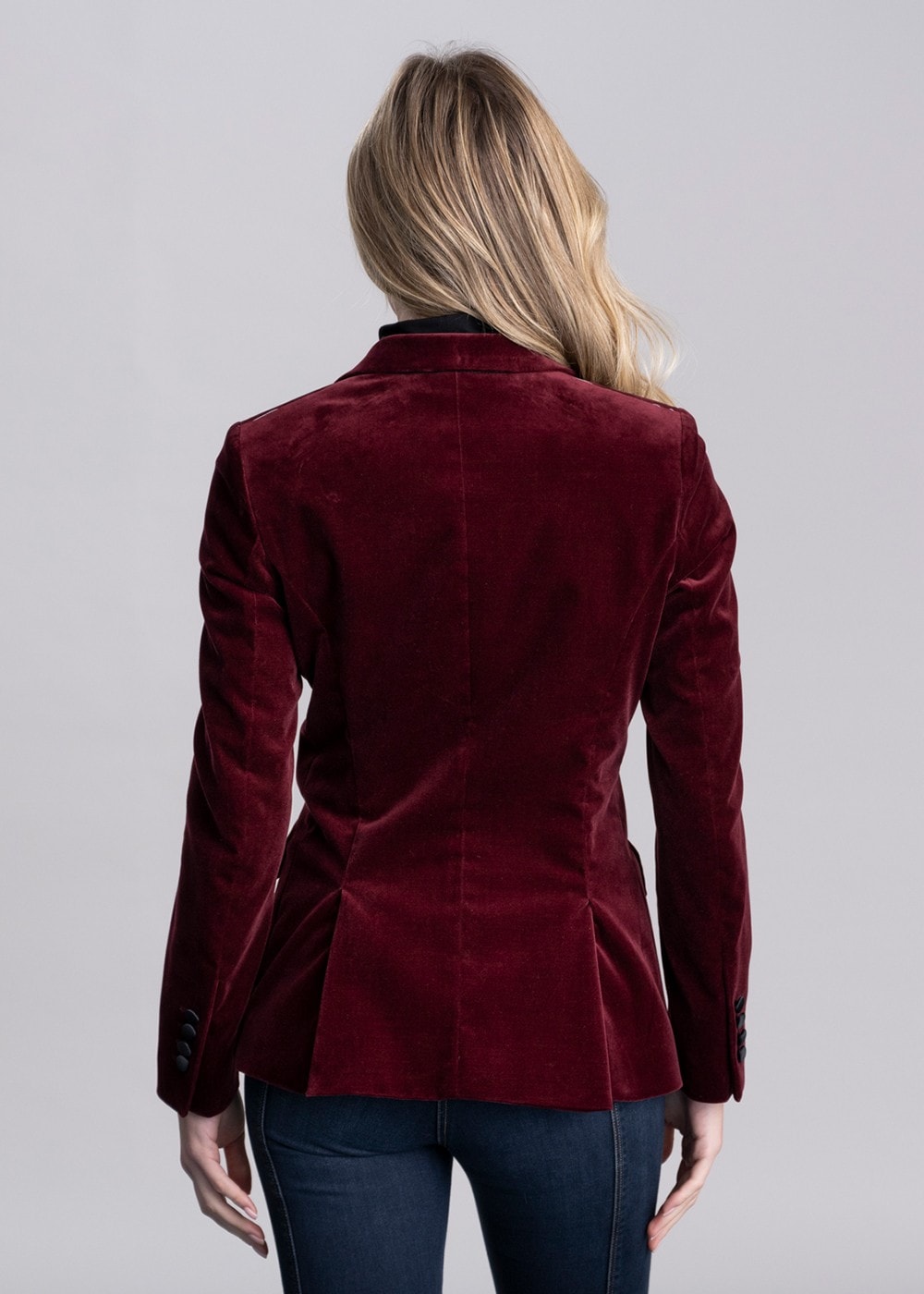 Vivien Velvet Jacket - Burgundy - 5