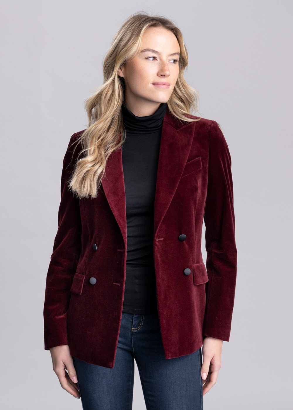 Vivien Velvet Jacket - Burgundy - 6