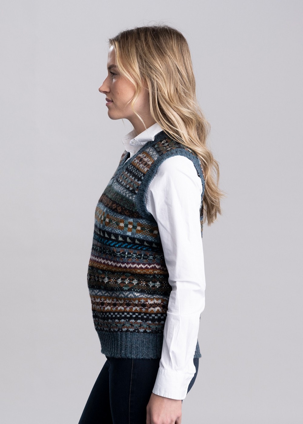 Aith Slipover - Teal Fairisle - 4