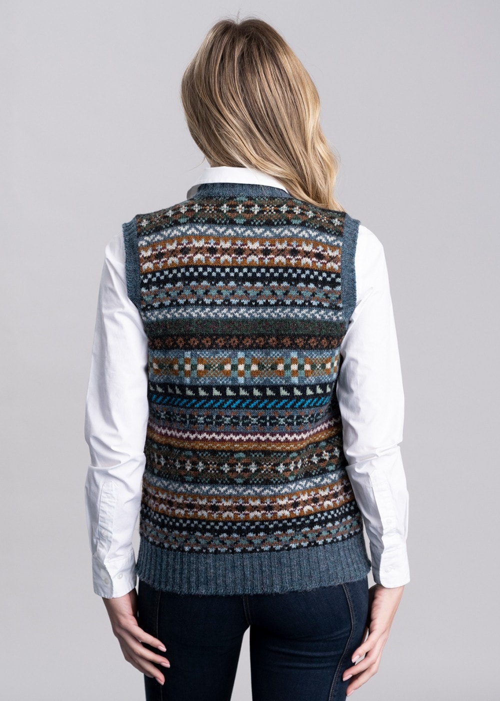 Aith Slipover - Teal Fairisle - 5