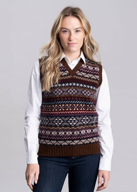 Ollaberry Slipover - Coffee Fairisle - 1