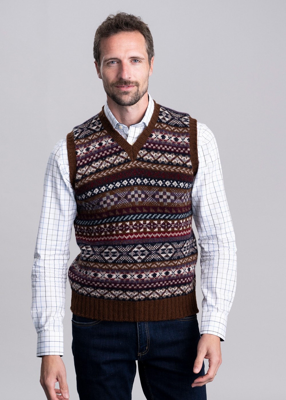 Ollaberry Slipover - Coffee Fairisle - 2