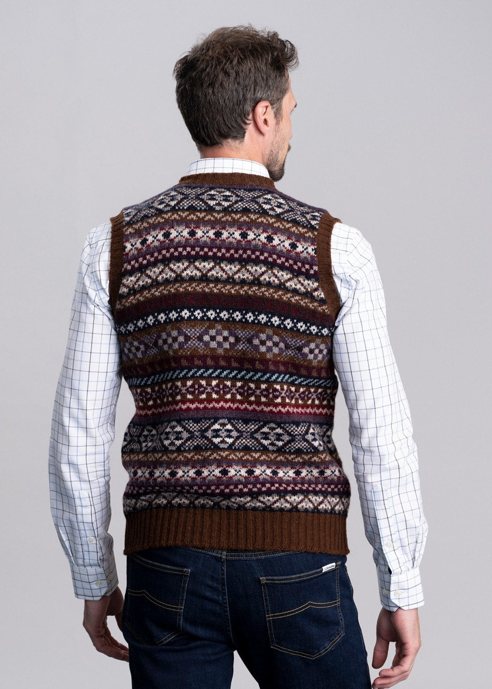 Ollaberry Slipover - Coffee Fairisle - 4