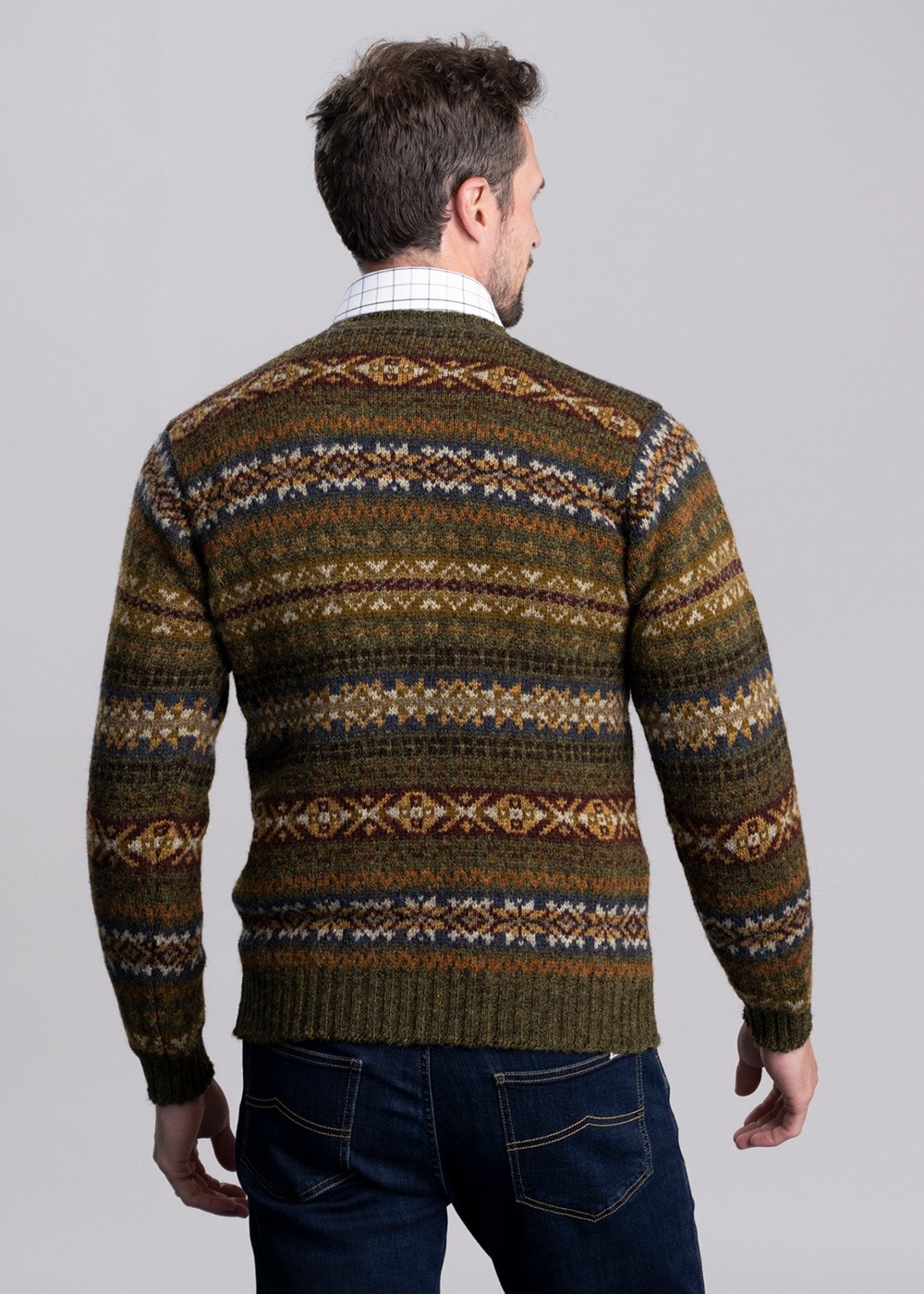 Braewick Crew Neck - Loden Fairisle - 4