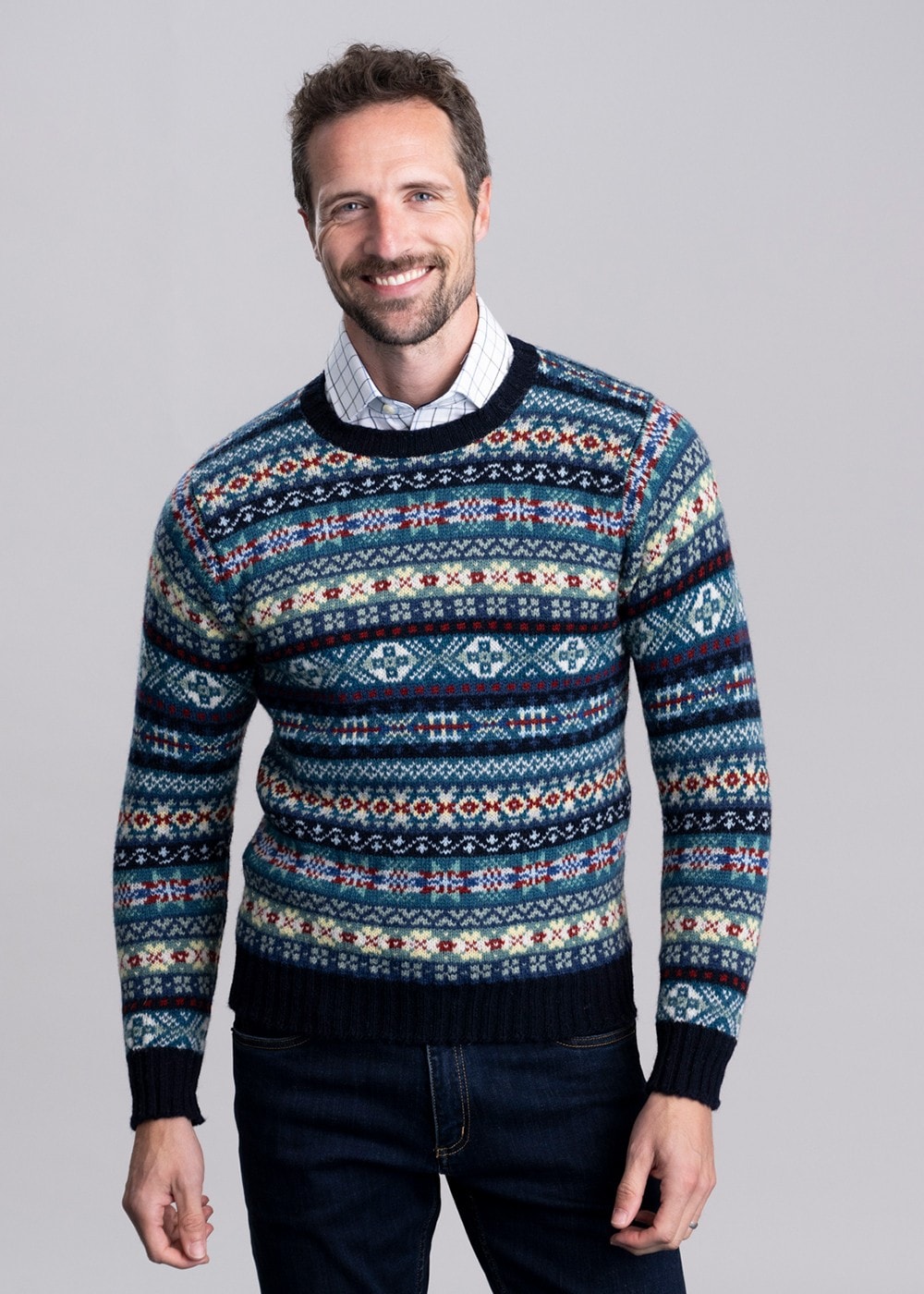 Cullivoe Crew Neck - Navy Fairisle - 2