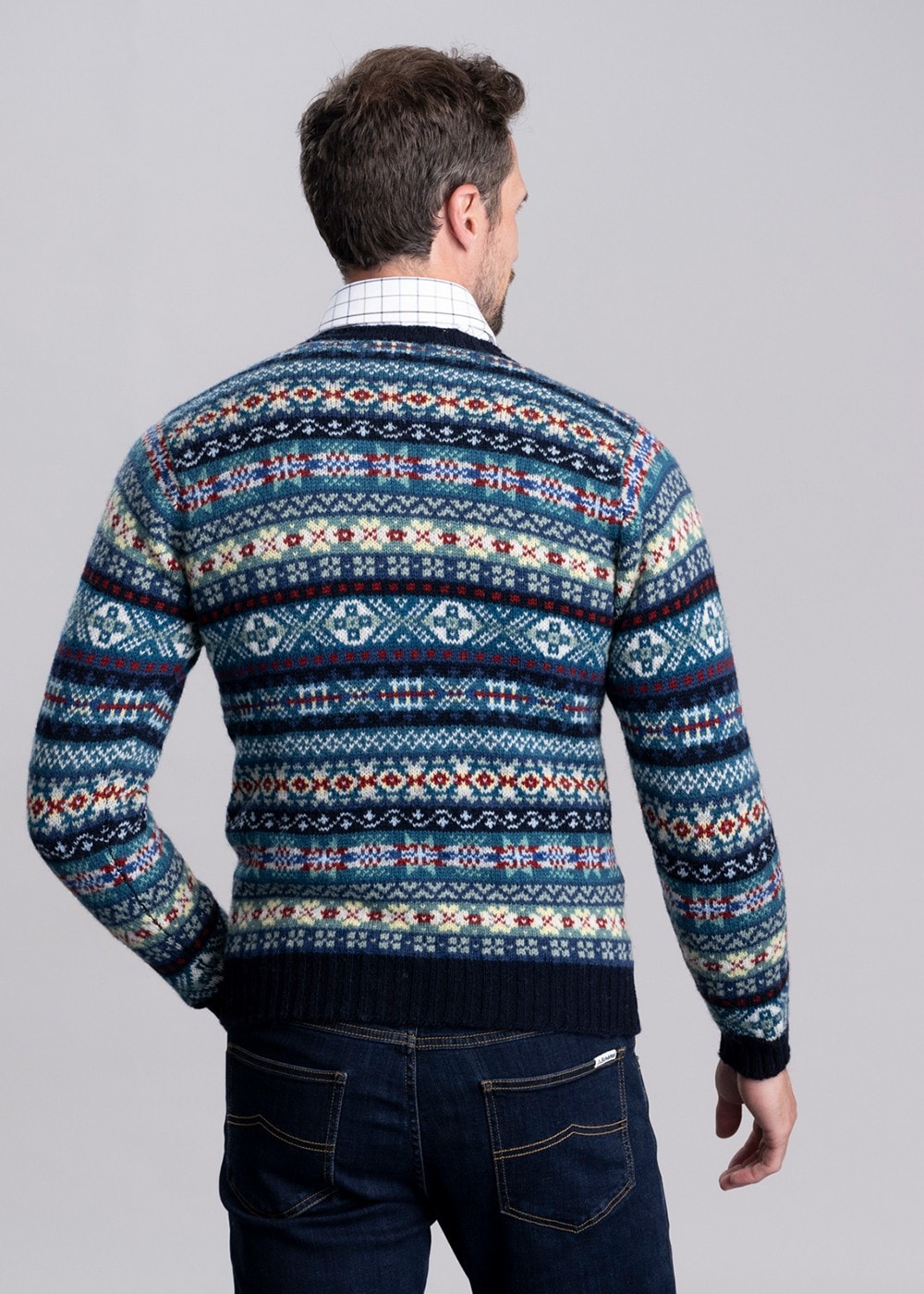 Cullivoe Crew Neck - Navy Fairisle - 4