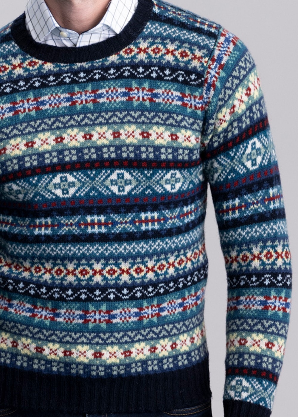 Cullivoe Crew Neck - Navy Fairisle - 5