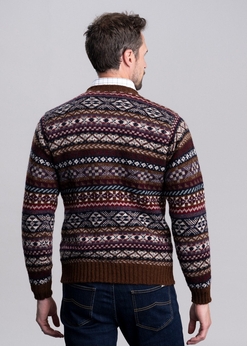 Ollaberry Crew Neck - Coffee Fairisle - 4