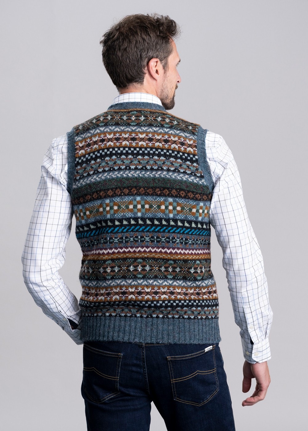 Aith Slipover - Teal Fairisle - 4