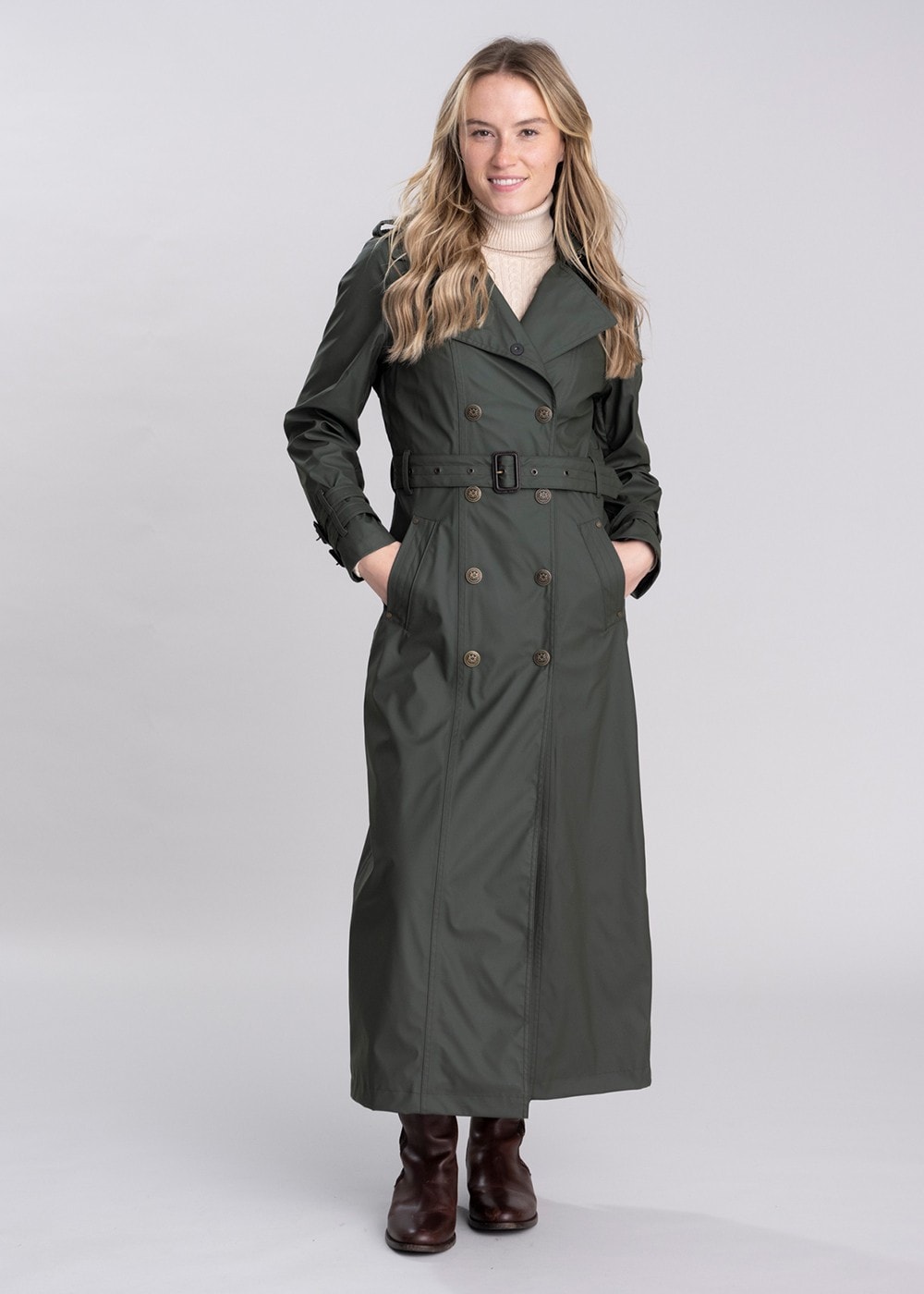 Kendal Waterproof Trench Coat - Full Length - Evergreen - 1