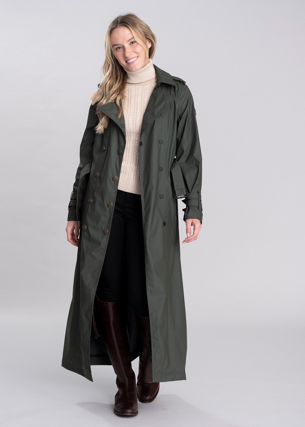 Kendal Waterproof Trench Coat - Full Length - Evergreen - 4