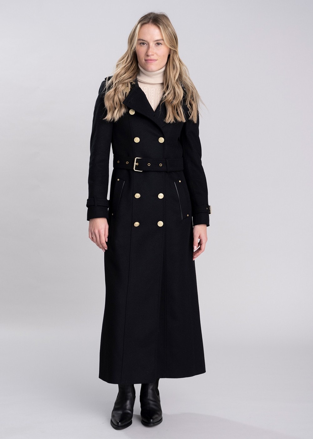 Marlborough Trench Coat Full Length - Soft Black - 1