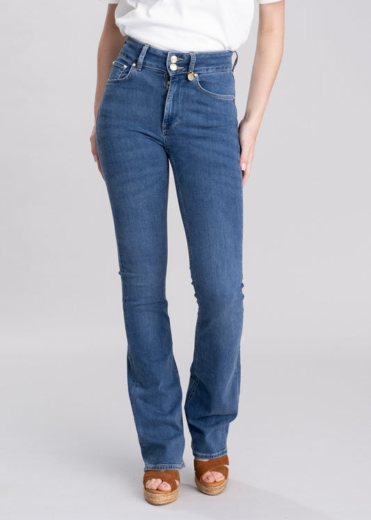 High Rise Flared Jeans - Denim - 1