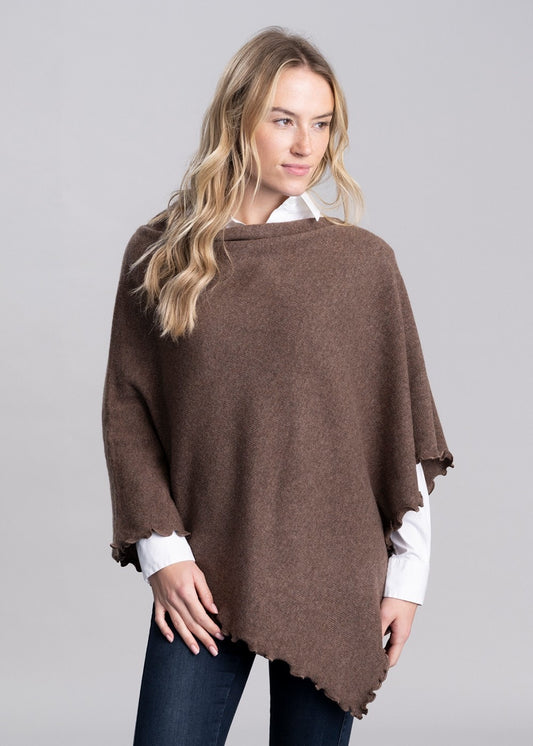 Lindsey Lambswool Poncho - Tobacco - 1