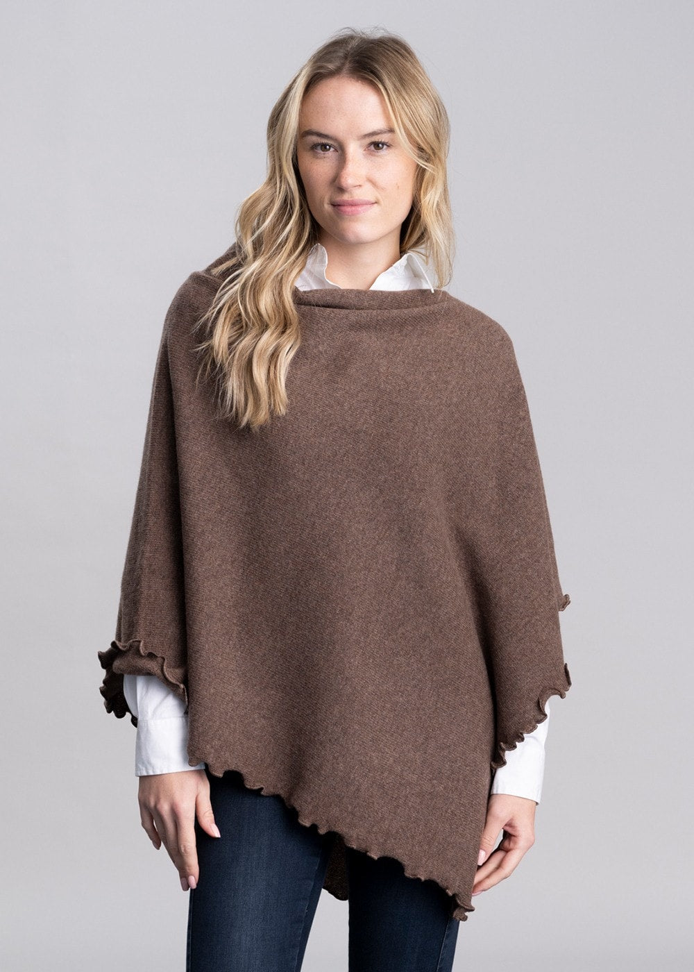 Lindsey Lambswool Poncho - Tobacco - 2