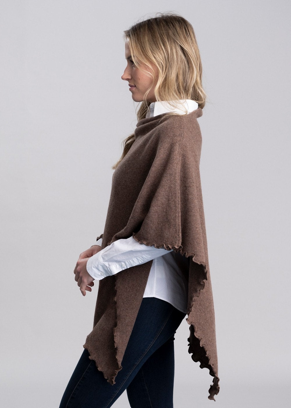 Lindsey Lambswool Poncho - Tobacco - 3