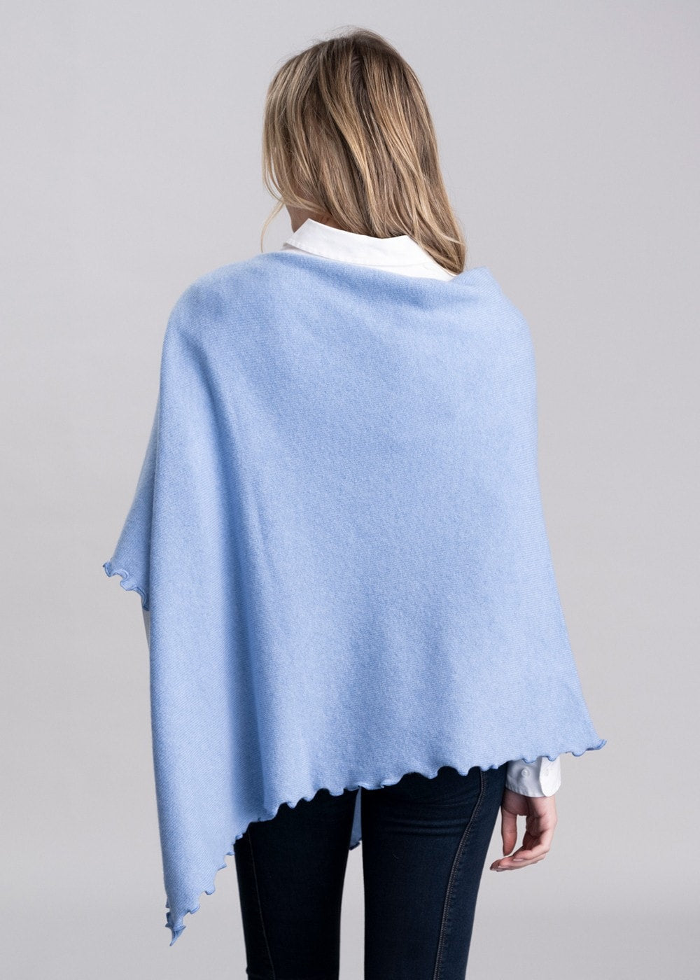 Lindsey Lambswool Poncho - Iceberg - 4