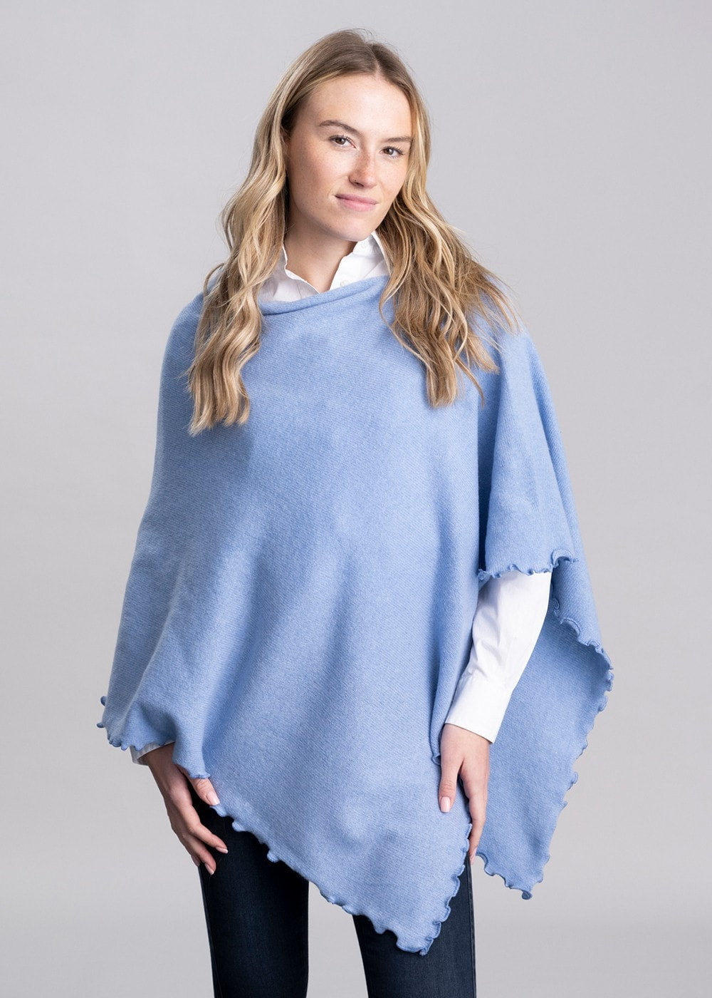 Lindsey Lambswool Poncho - Iceberg - 5